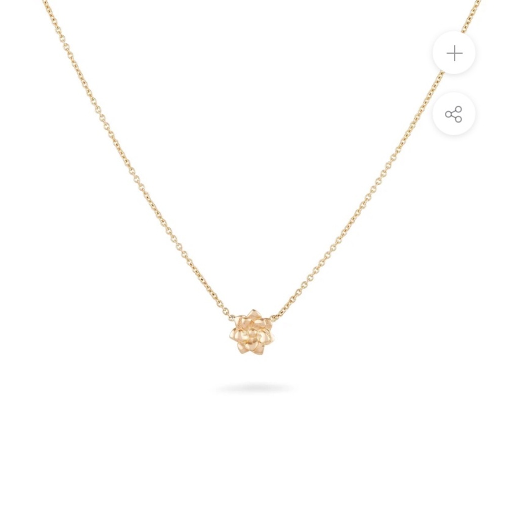Bluboho Dahlia Flower Necklace 14k solid gold